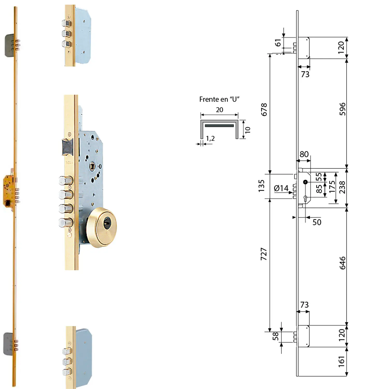 CERRADURA TESA SEGURIDAD TLB3 54566