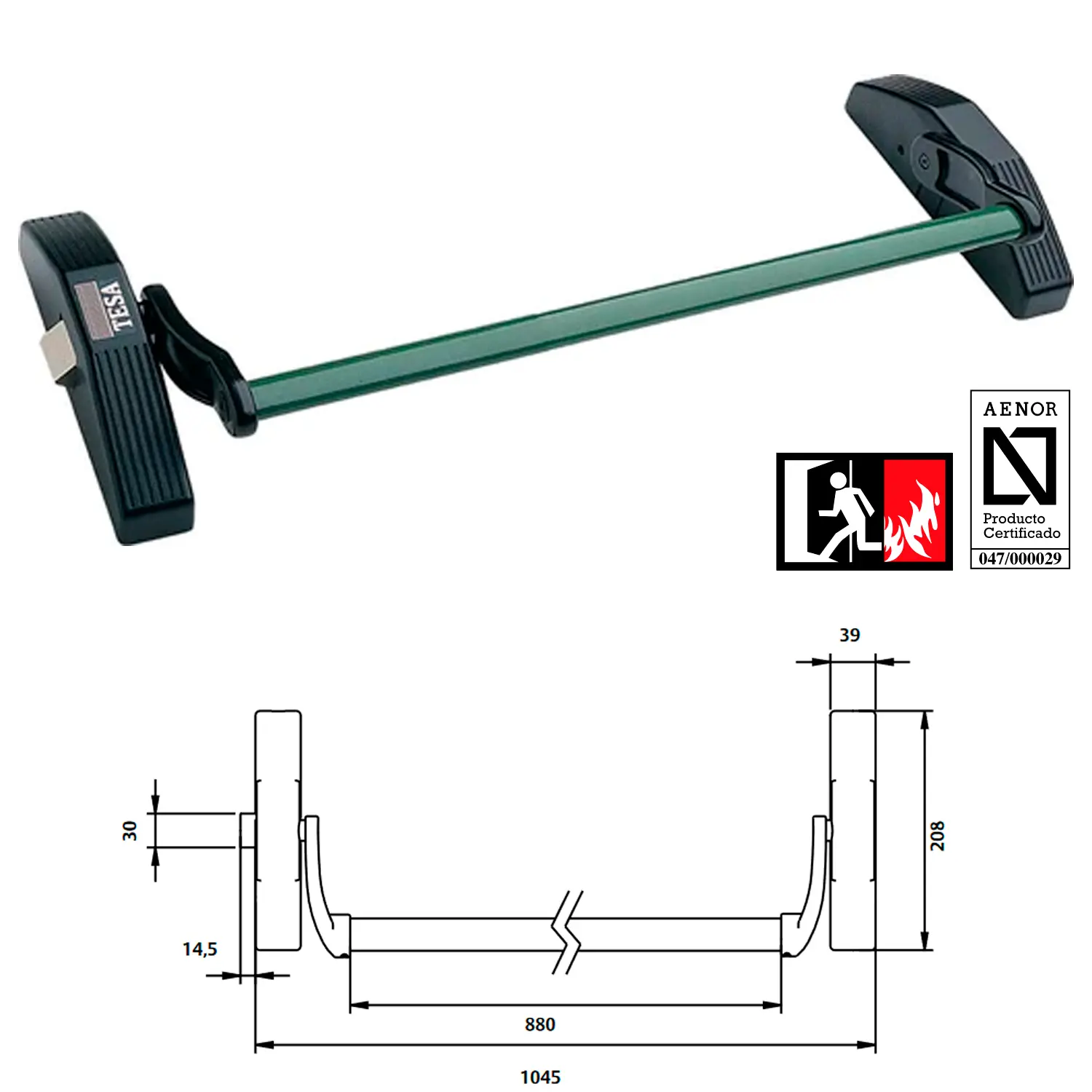 CERRADURA TESA ANTIPANICO 1910 /90X