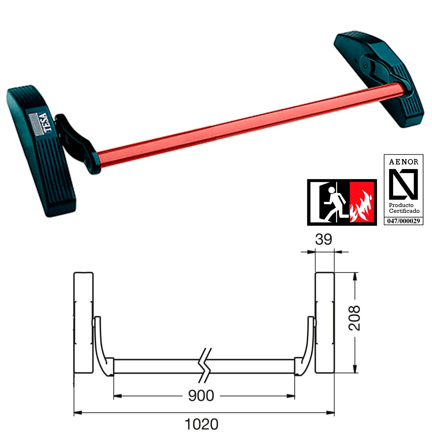 CERRADURA TESA ANTIPANICO 1970/90X8