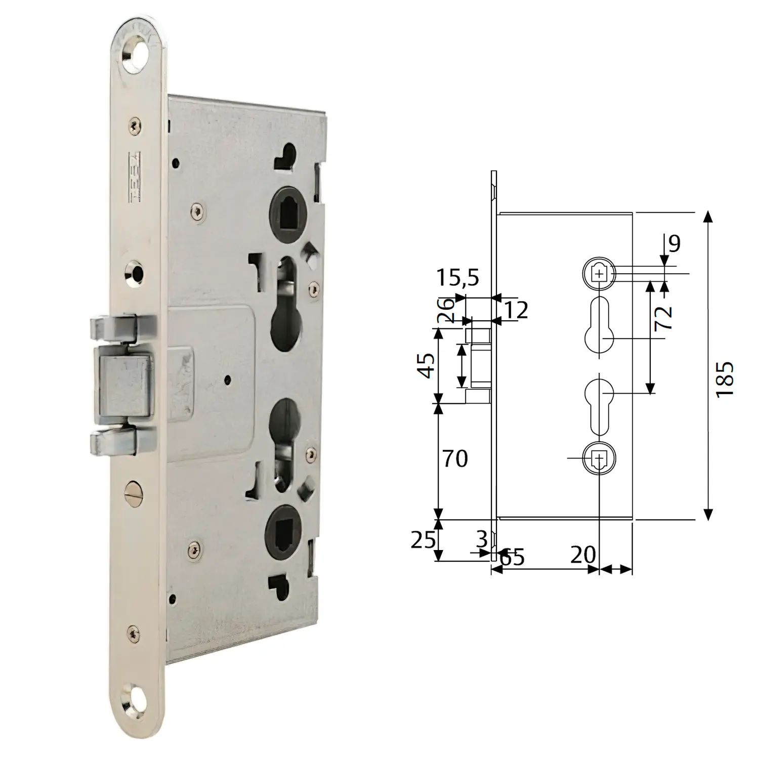 CERRADURA TESA CORTAFUEGO CF5E /50 