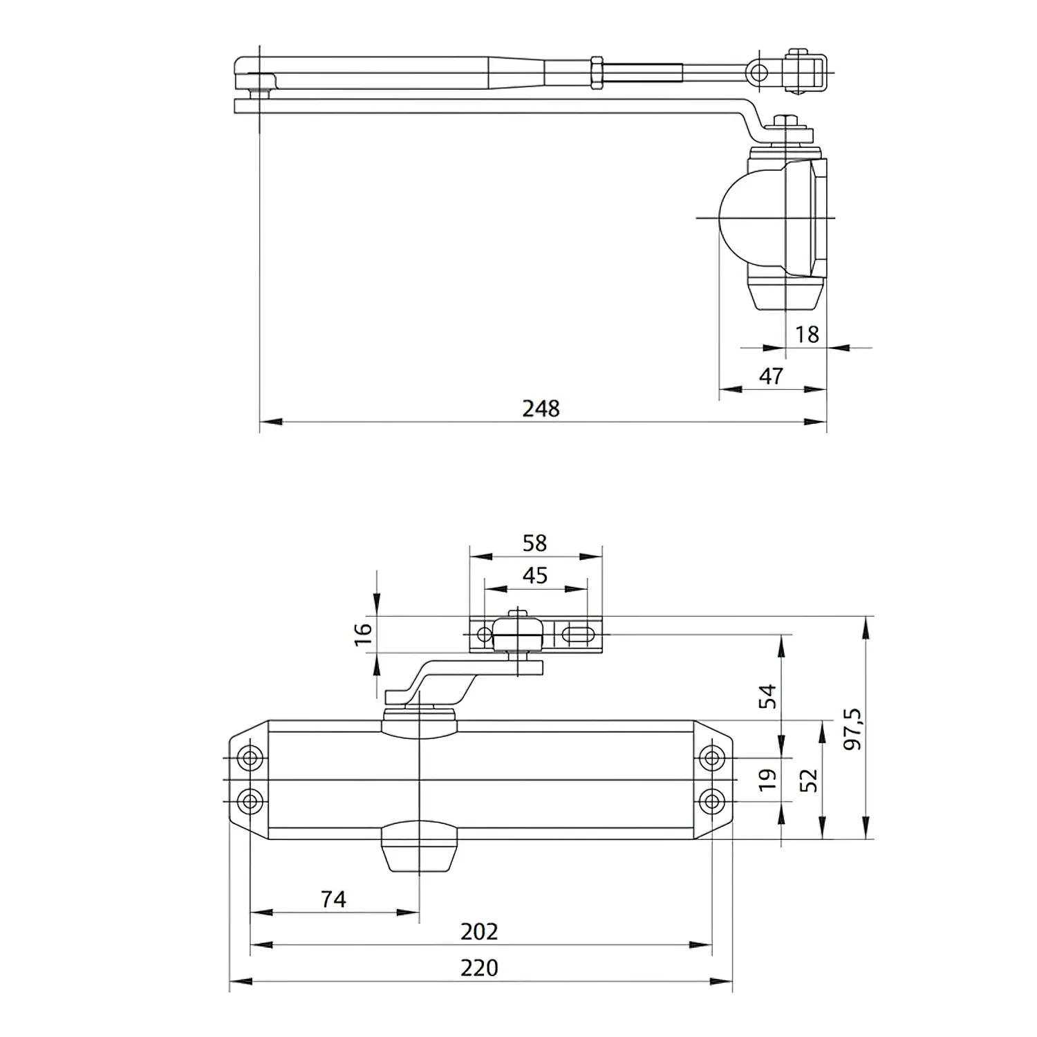 CIERRAPUERTAS TESA DC120  F2-4 SIN 