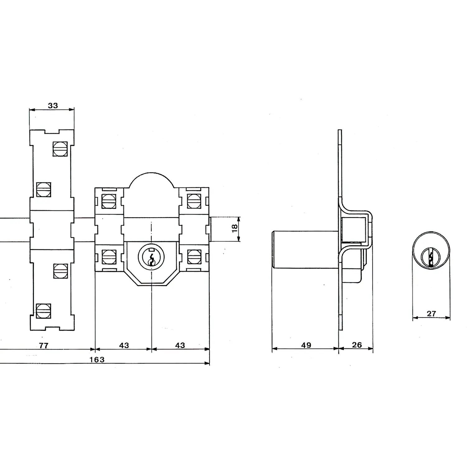 CERROJO FAC 201-L/ 80-P