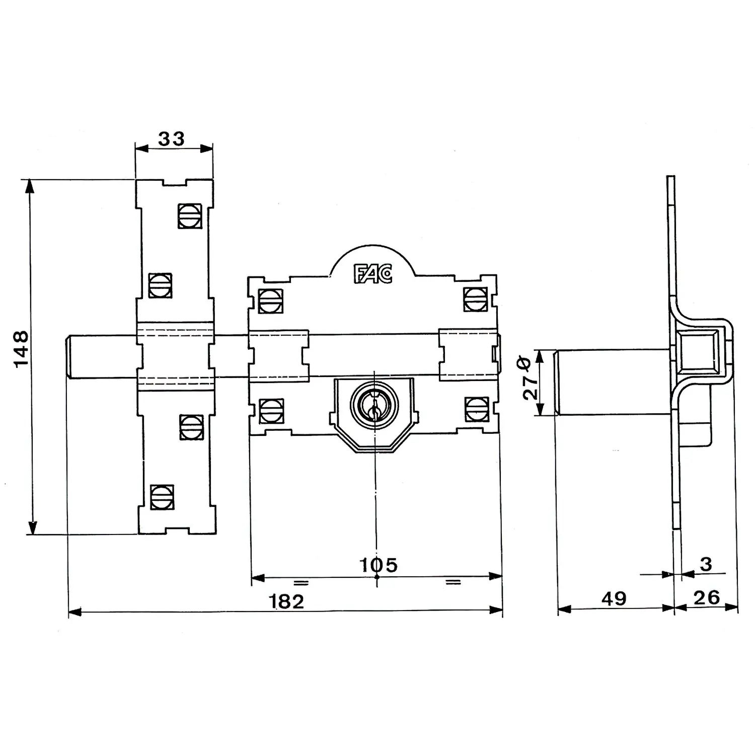 CERROJO FAC 101-L/105-P      BOMBIL