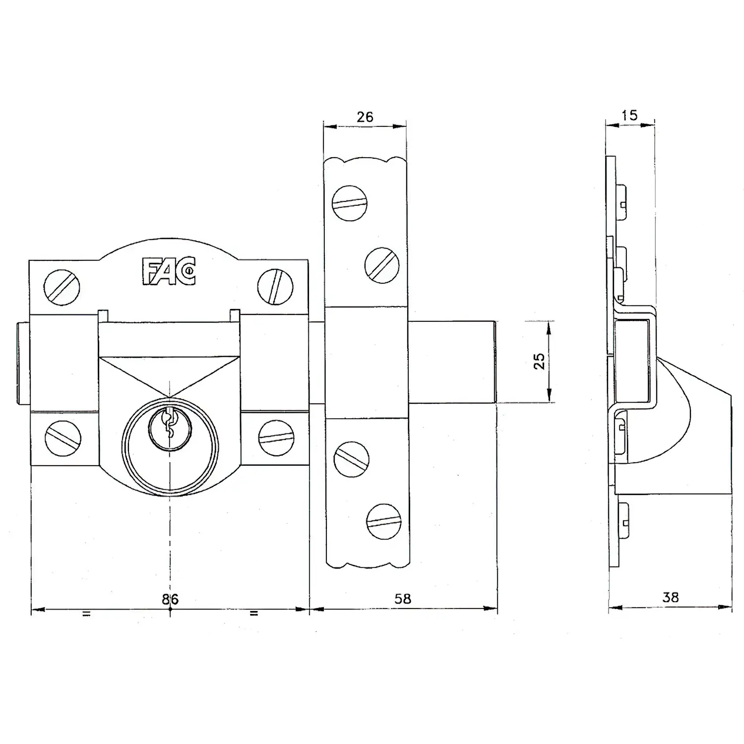 CERROJO FAC  91-C/ 80-P