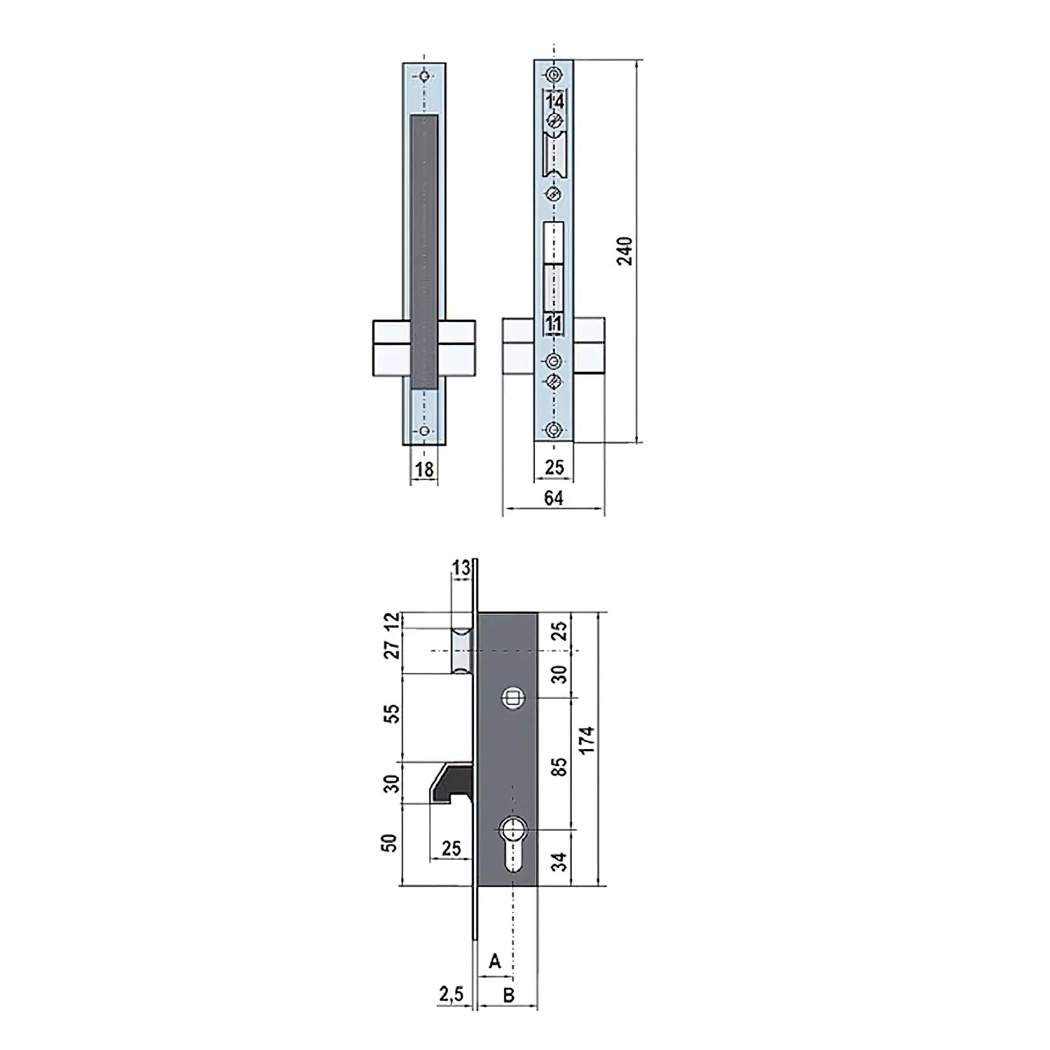 CERRADURA LINCE 5570-20    FRENTE I