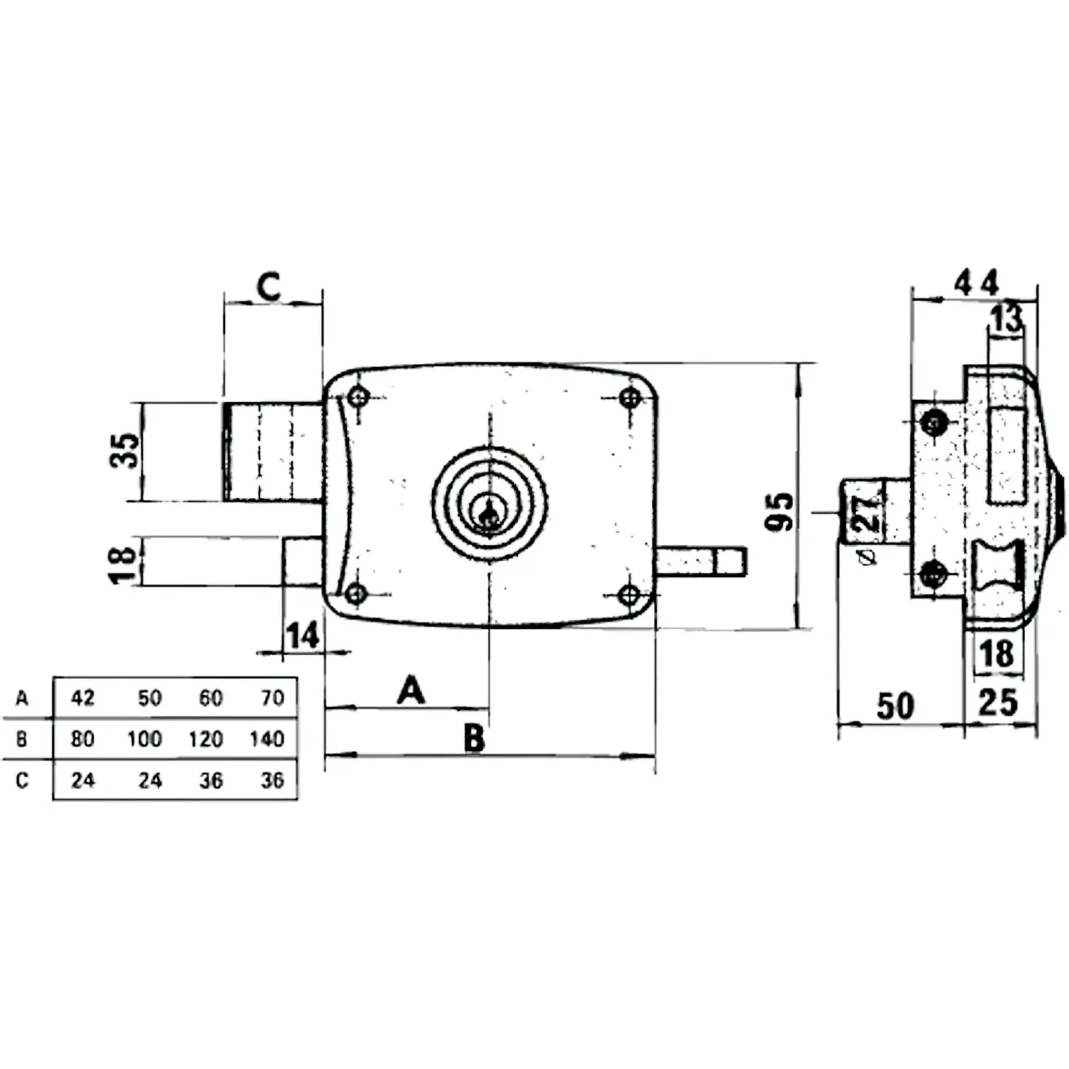 CERRADURA LINCE 5124A-BO/ 80 DERECH