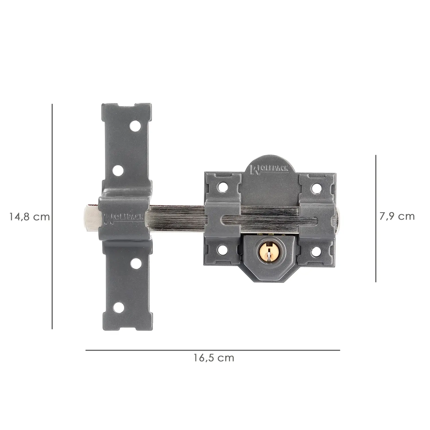 CERROJO B-8 LLAVE 2 LADOS DE 165MM 