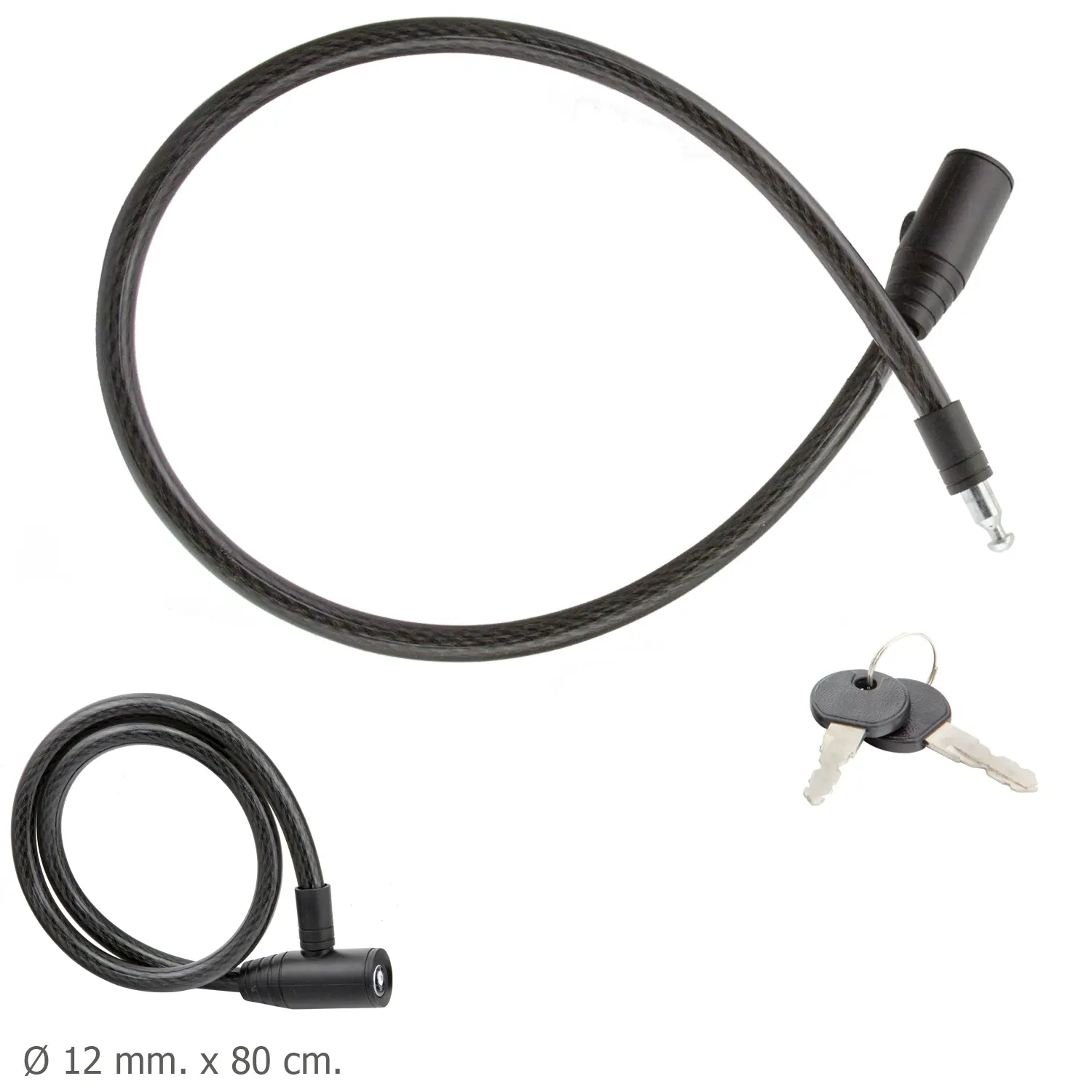 CABLE BICICLETA CON LLAVE 12 MM. X 