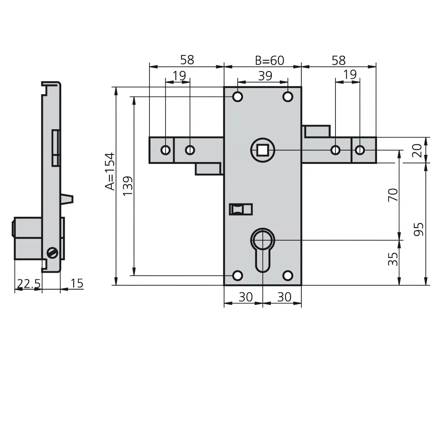 CERRADURA CVL 11B   PUERTAS BASCULA