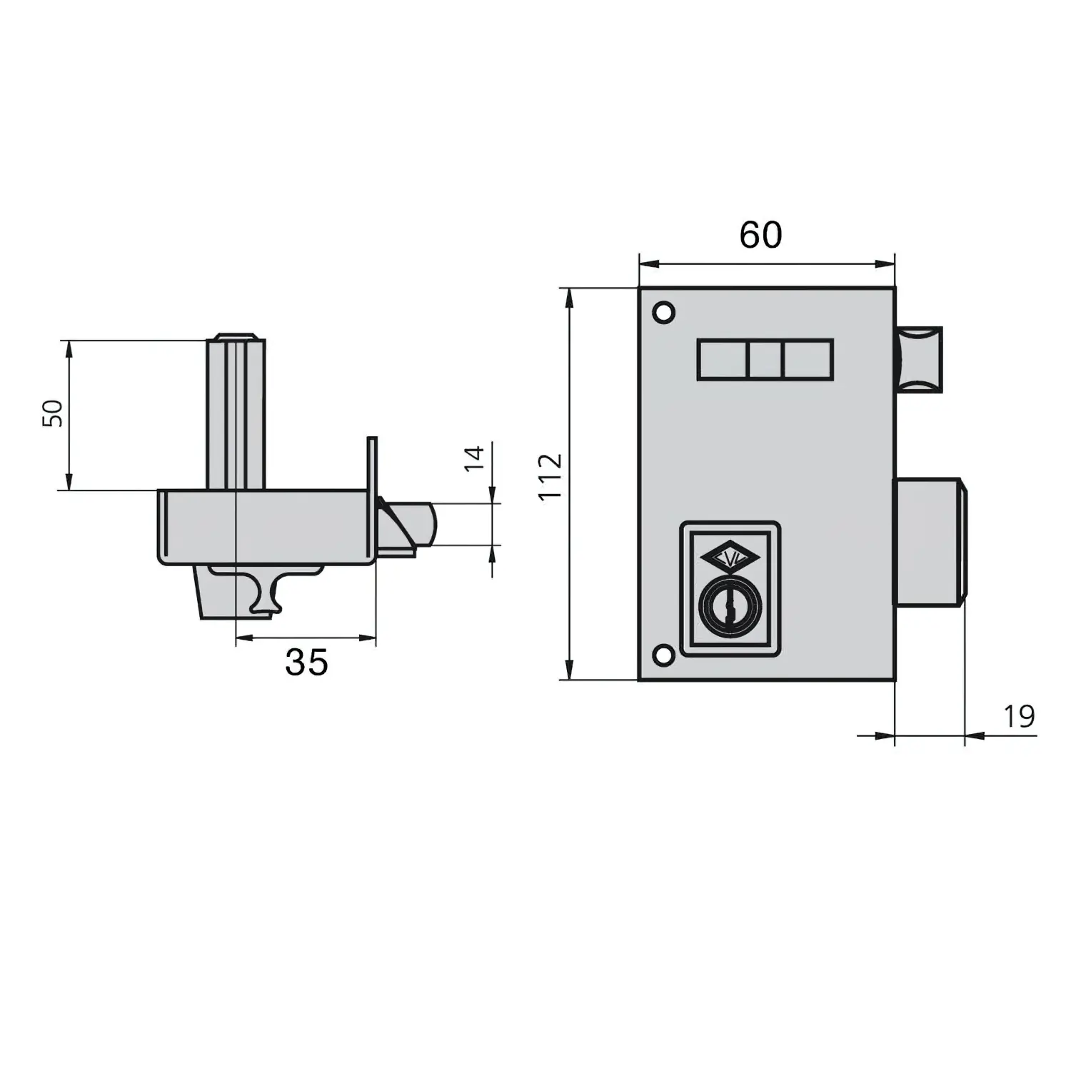 CERRADURA CVL   56A/60/HE IZQUIERDA