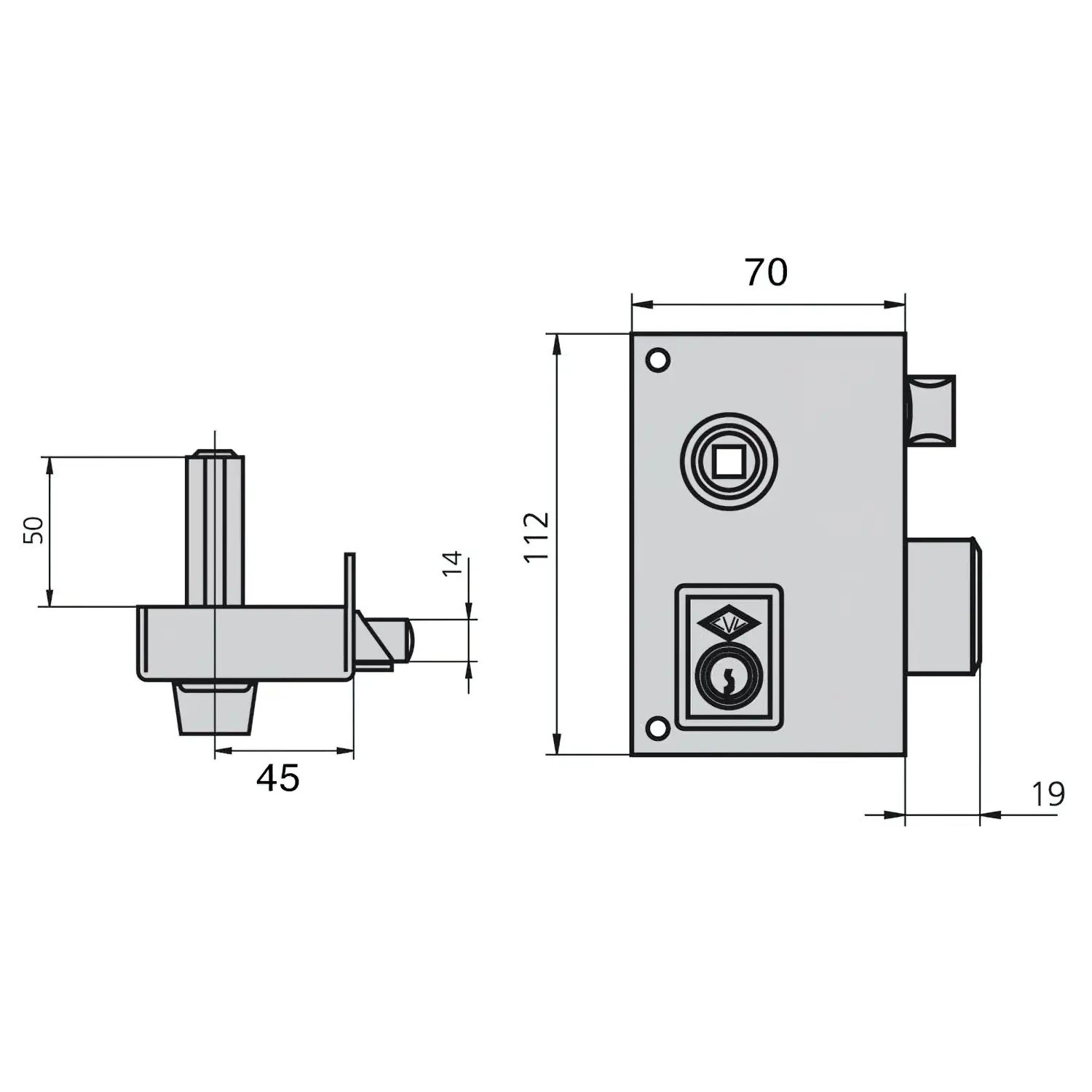 CERRADURA CVL   56BR/70/HE IZQUIERD