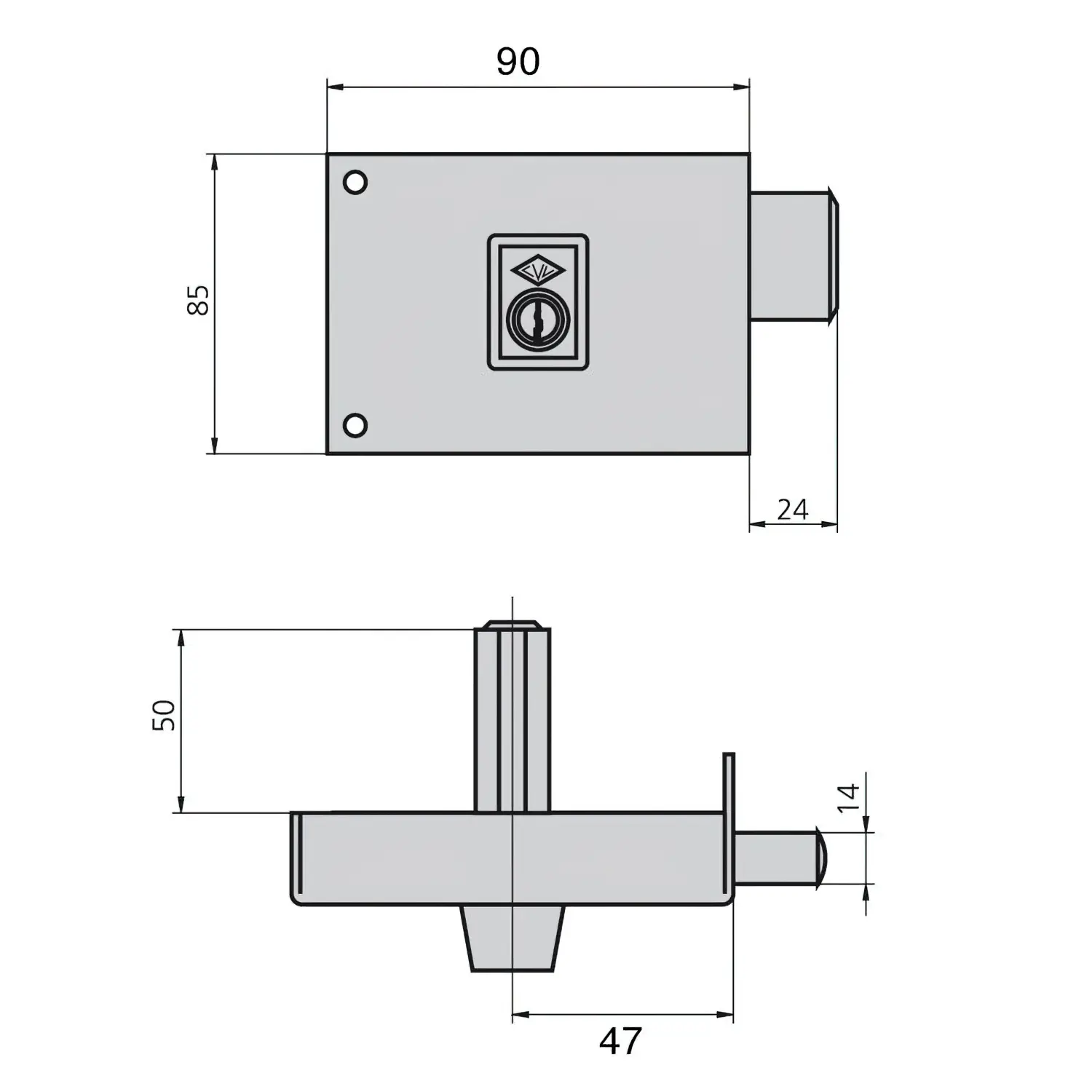 CERRADURA CVL 124A/  8/HE DERECHA