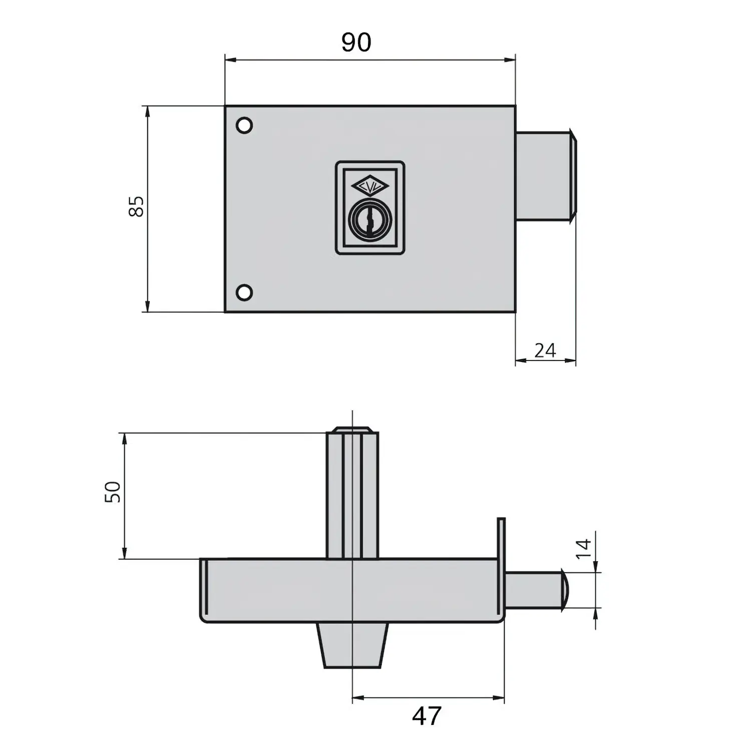 CERRADURA CVL 1124A/  8/HE DERECHA