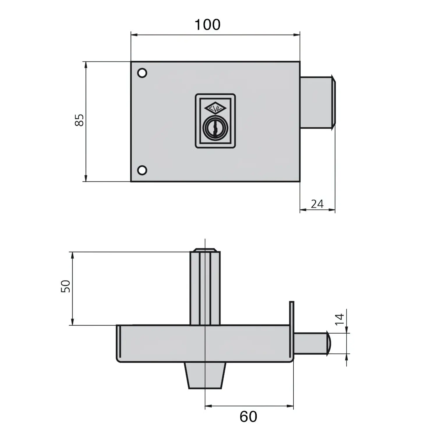 CERRADURA CVL 1124A/10/HE DERECHA