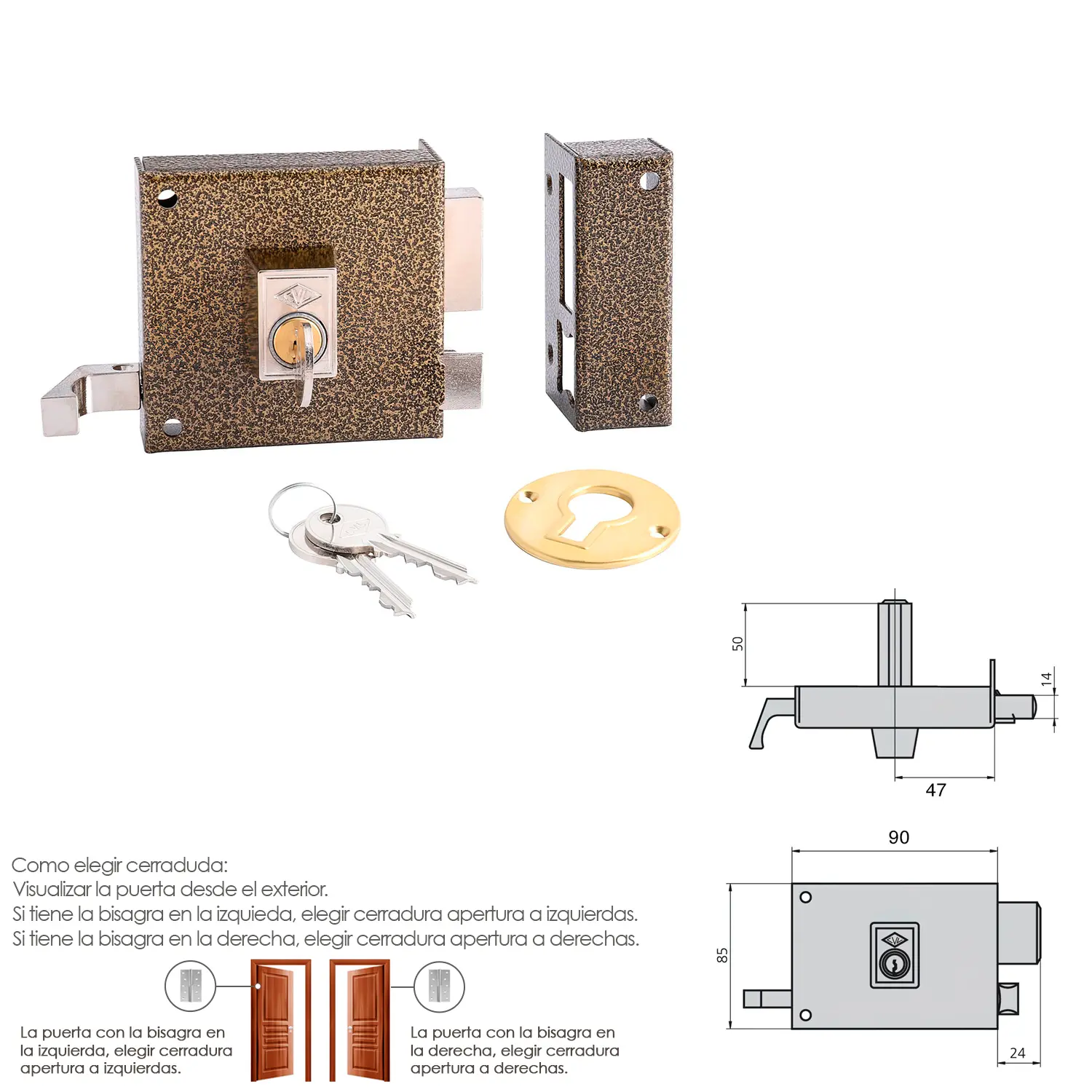 CERRADURA CVL 125A/  8/HE DERECHA