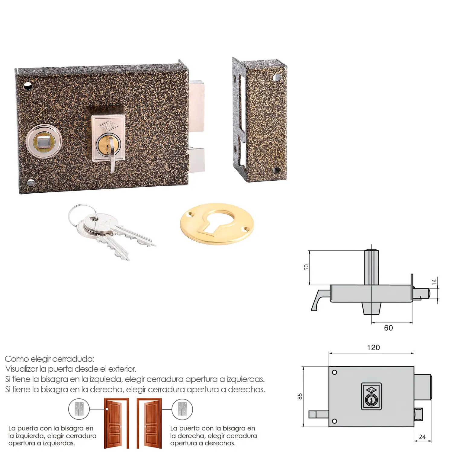 CERRADURA CVL 125BR/ 12/HE DERECHA