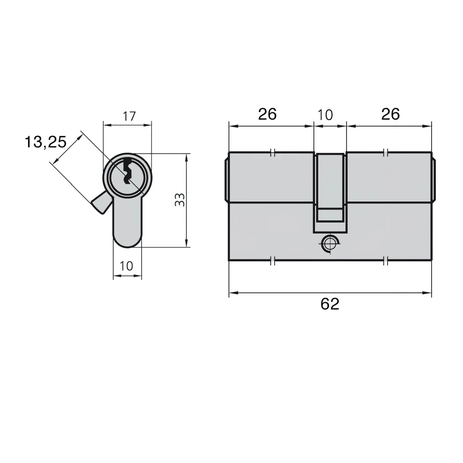 CILINDRO CVL 5990/26X26/LN LEVA COR