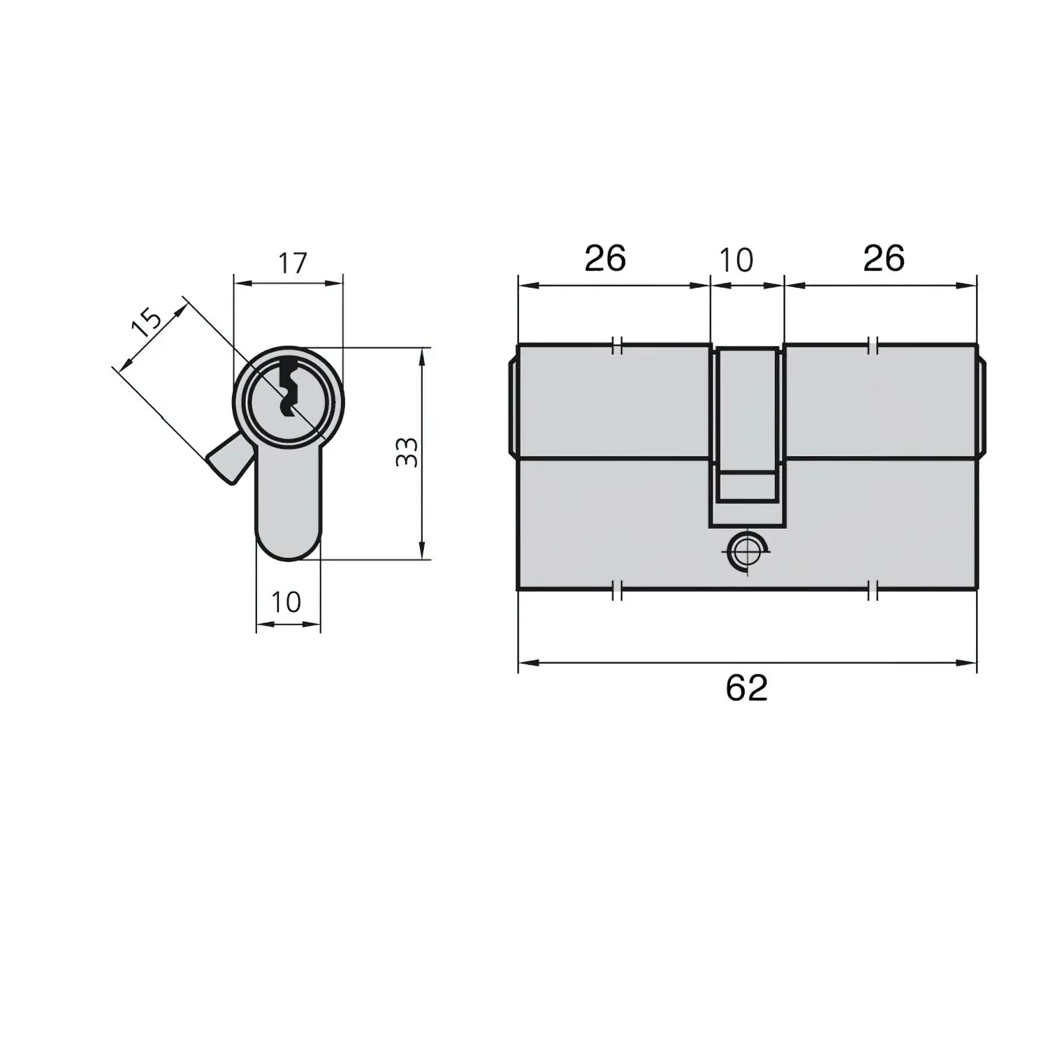 CILINDRO CVL 5982/26X26/LN LEVA LAR