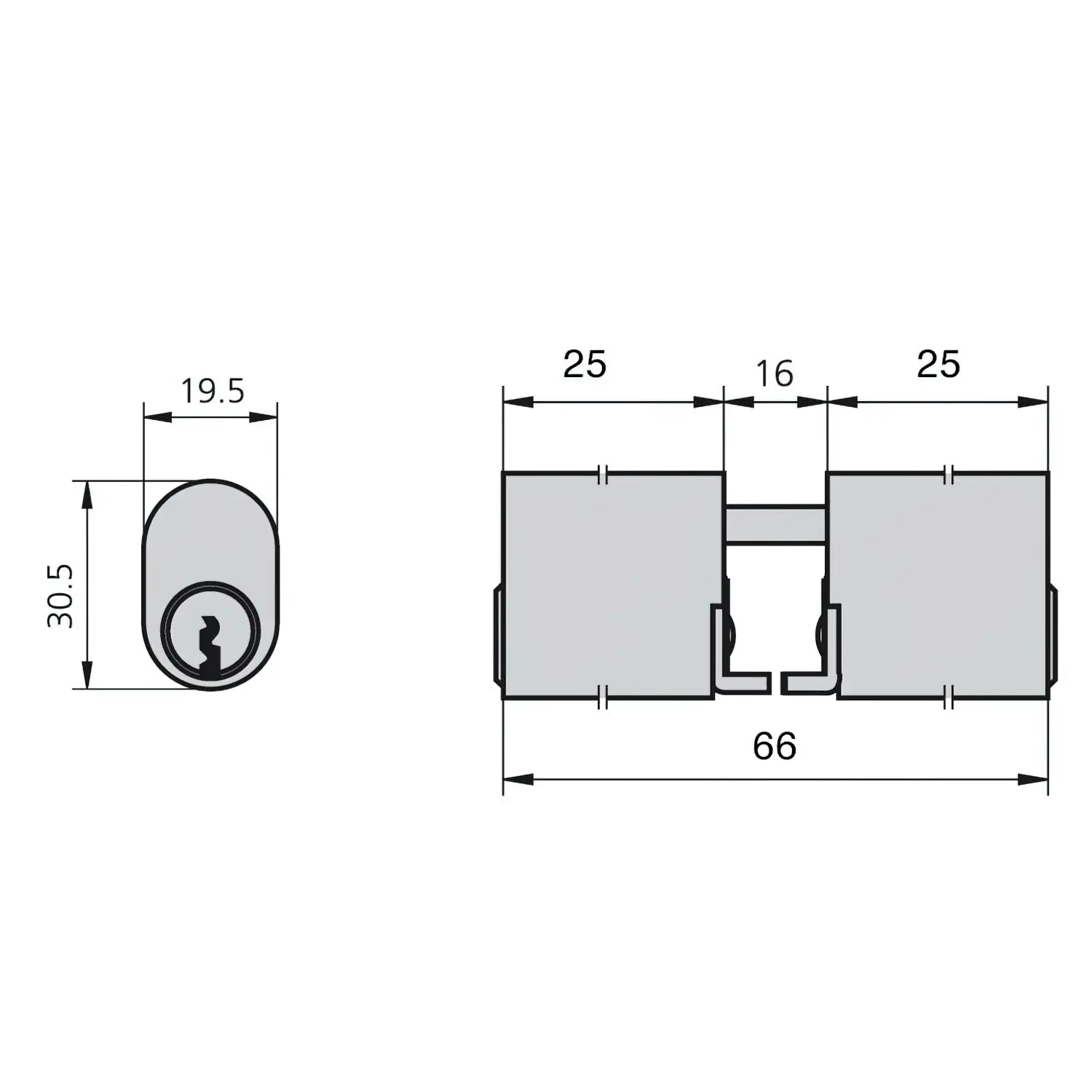 CILINDRO CVL 5964/25X25/LN OVALADO 