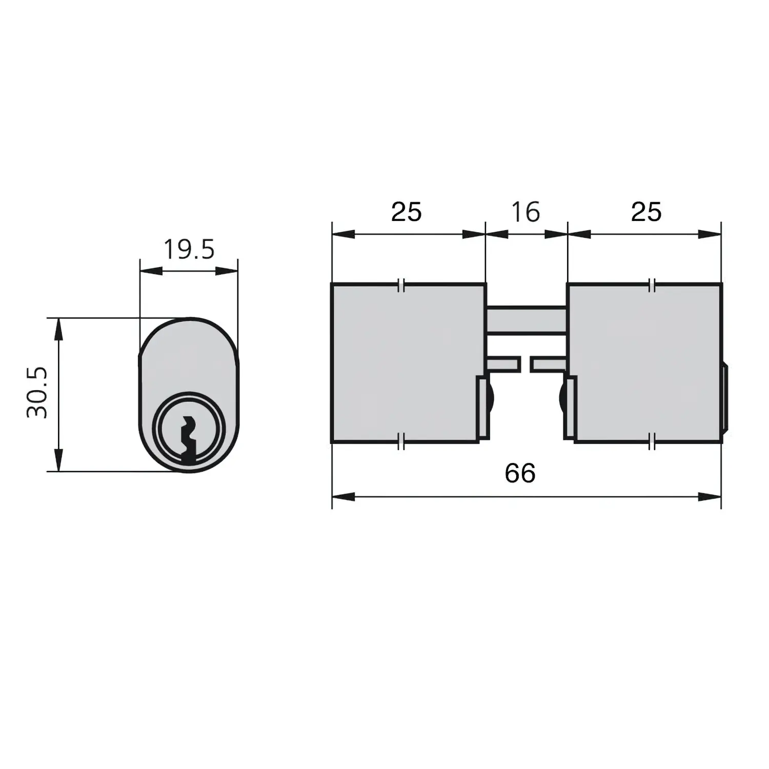 CILINDRO CVL 5968/25X25/LN OVALADO 