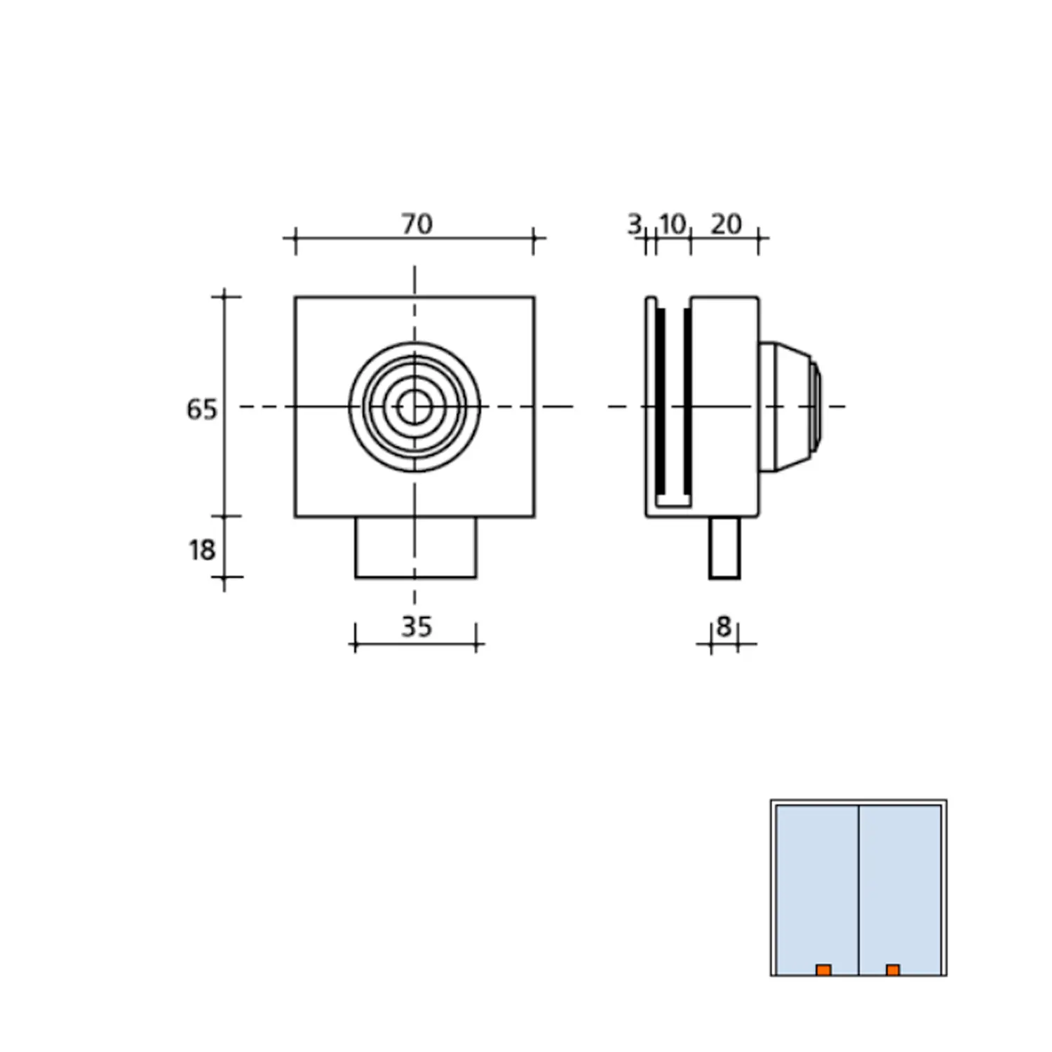 CERRADURA CBM 2003 PUERTA CRISTAL L