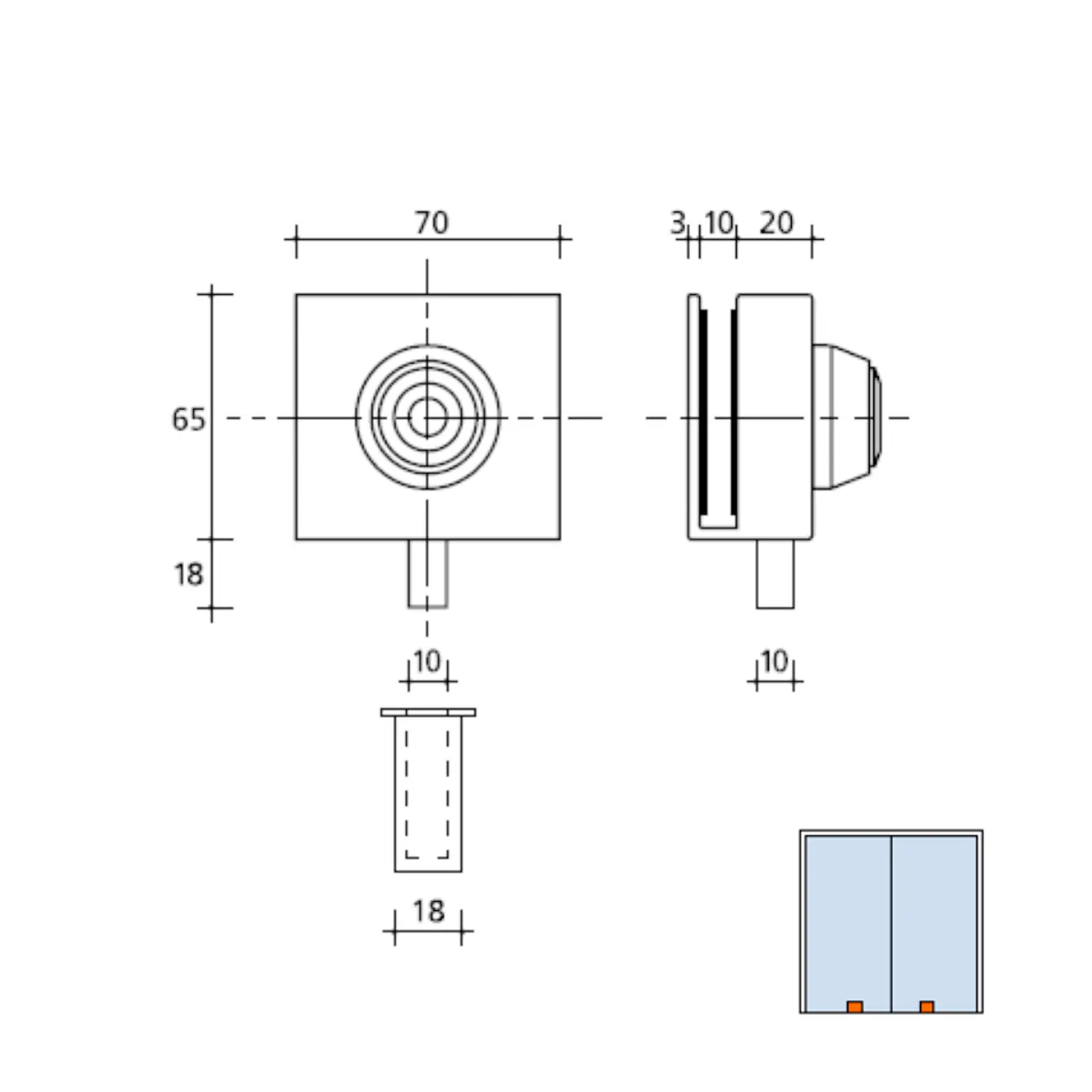 CERRADURA CBM 2005 PUERTA CRISTAL L