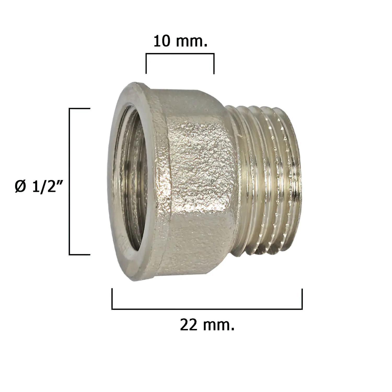 ALARGADERA HEXAGONAL CROMO 1/2X10