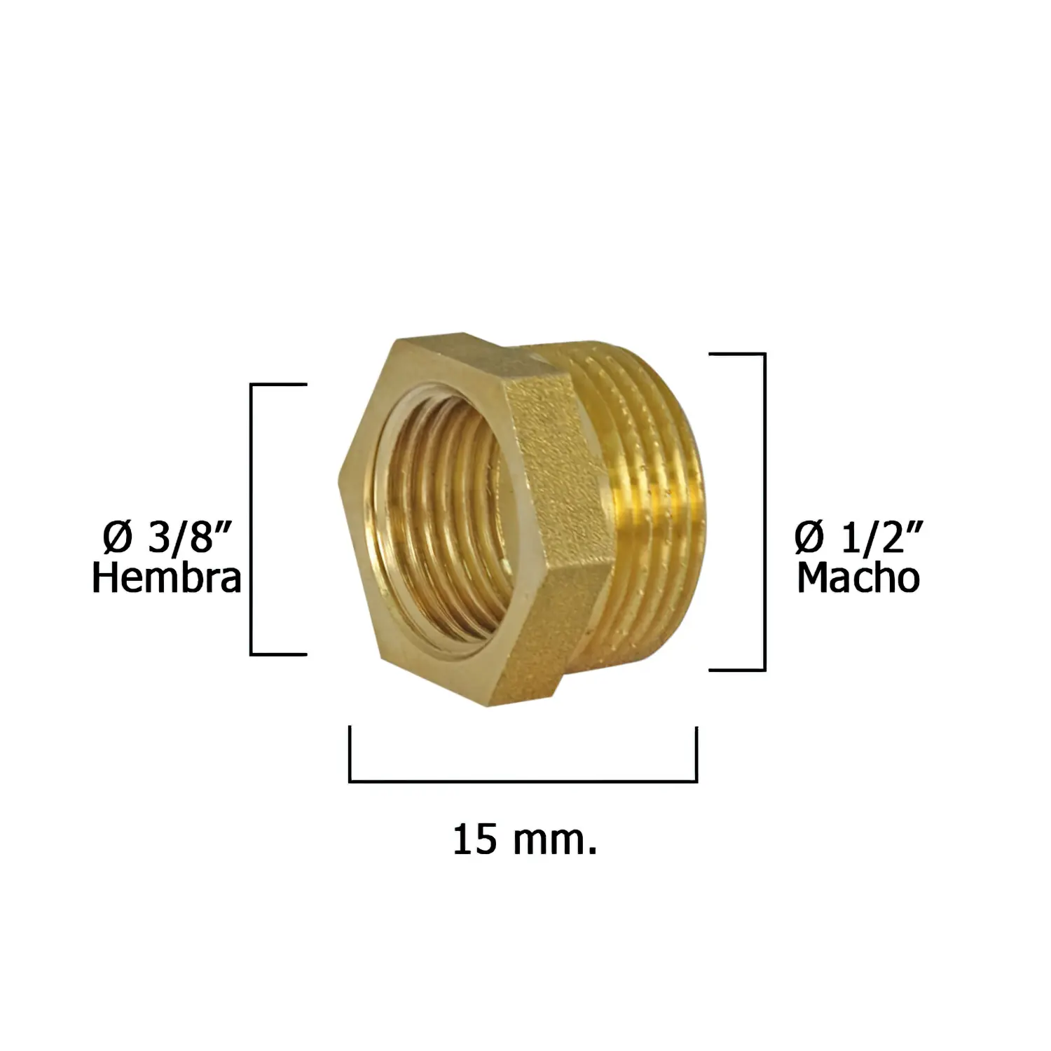 REDUCCION HEXAGONAL PULIDA 1/2" MAC