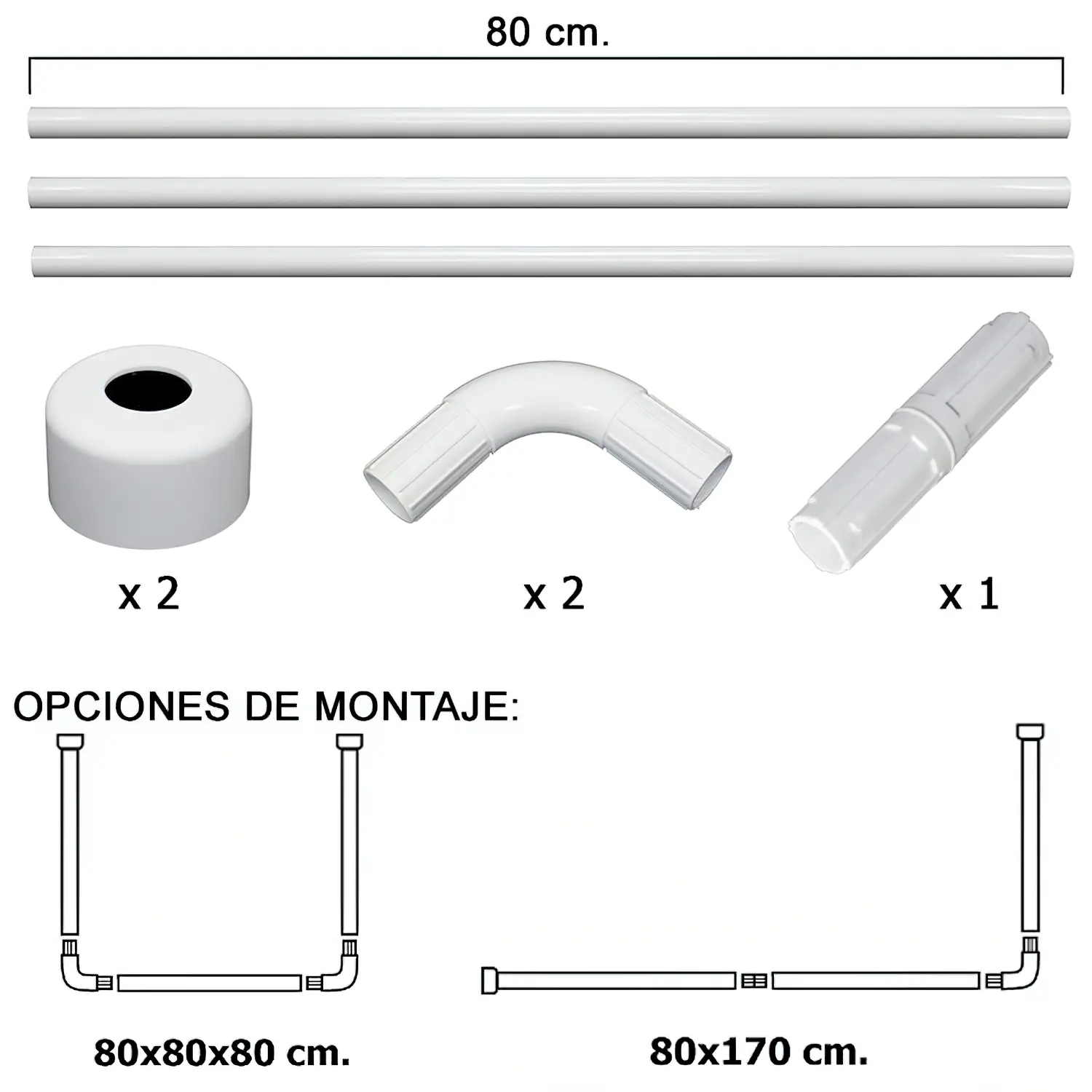 BARRA PARA  CORTINA DUCHA UNIVERSAL