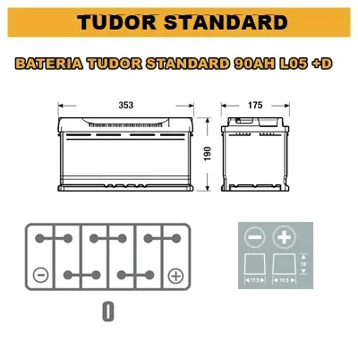 BATERIA 90AH 720AMP 353X175X190