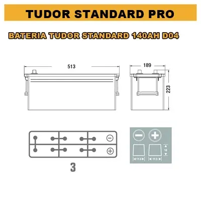 BATERIA 140AH +IZQUI 12V 513*189*22