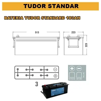 BATERIA 180AH +IZQ. 12V 513*223*223