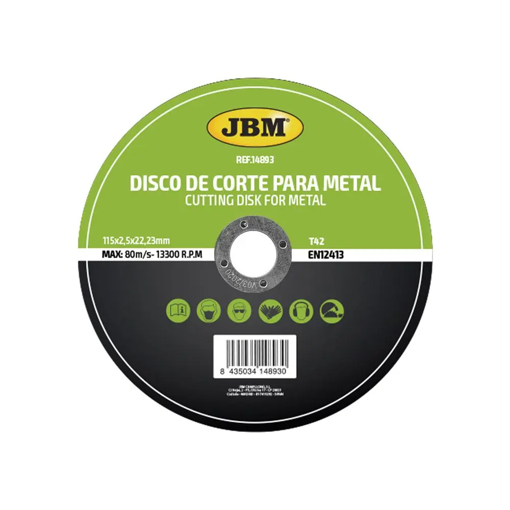 DISCO DE CORTE T42 PARA METAL 115X2