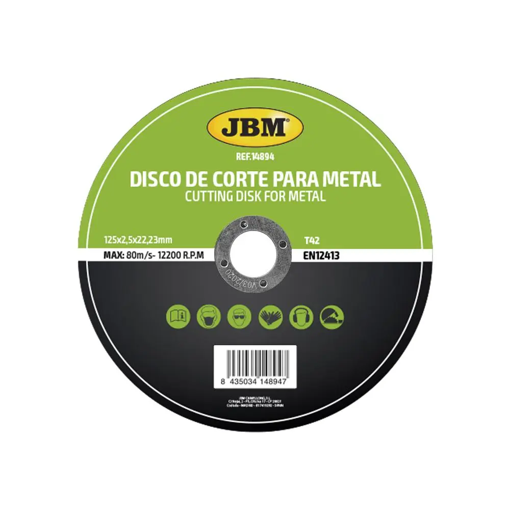 DISCO DE CORTE T42 PARA METAL 125X2