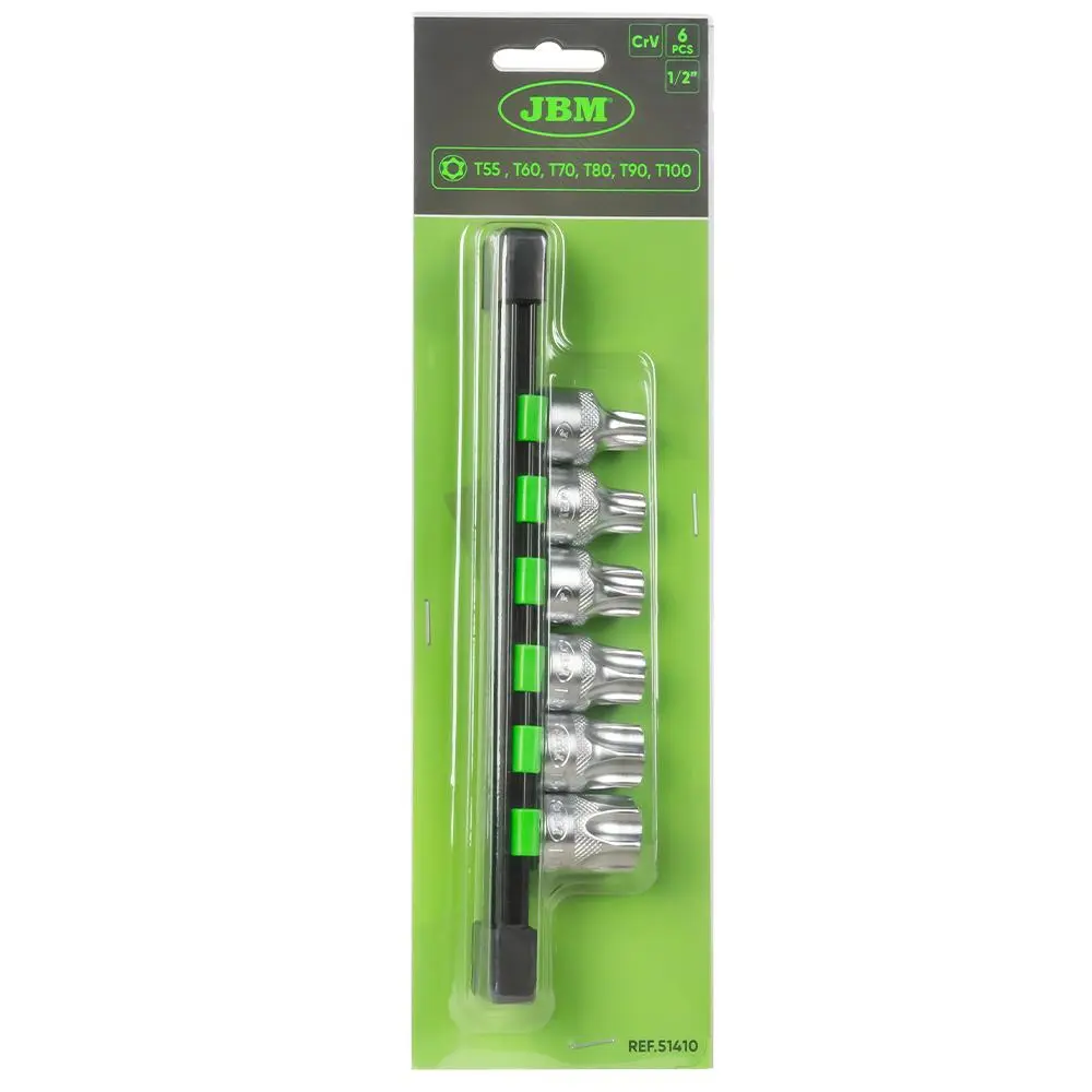 SET DE 6 PIEZAS DE 1/2" PUNTA TORX 