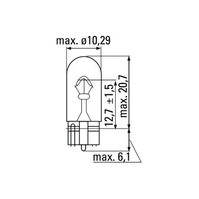 LA�MPARA OBN WEDGE 12V 3W T10