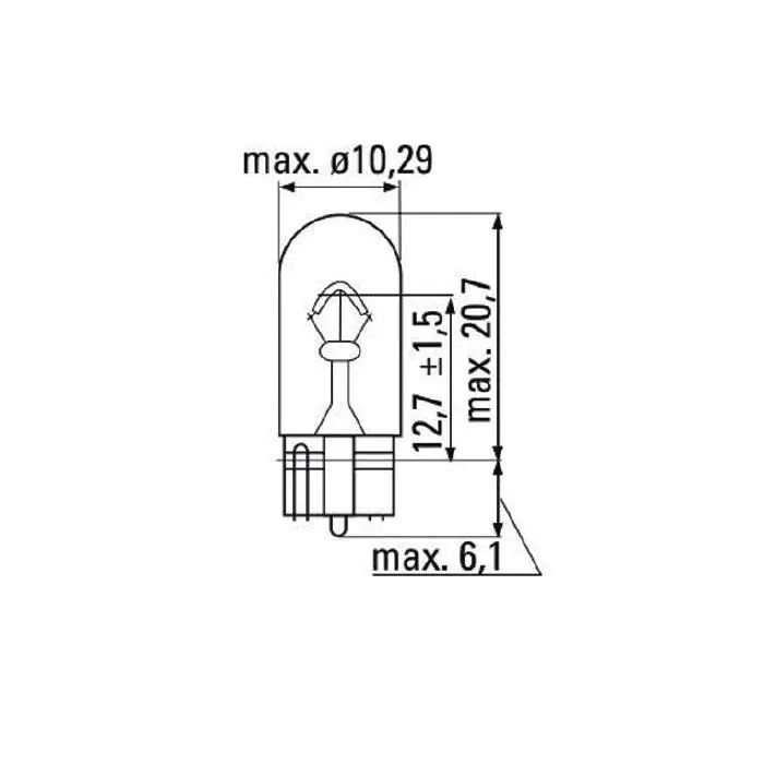 LA�MPARA OBN WEDGE 12V 5W T10