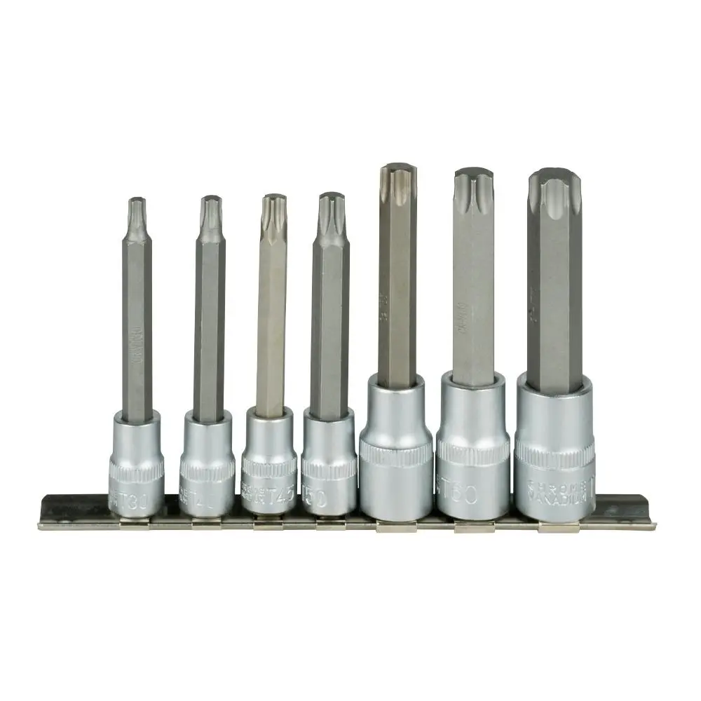 JUEGO DE 7 PUNTAS TORX DE 3/8" Y 1/