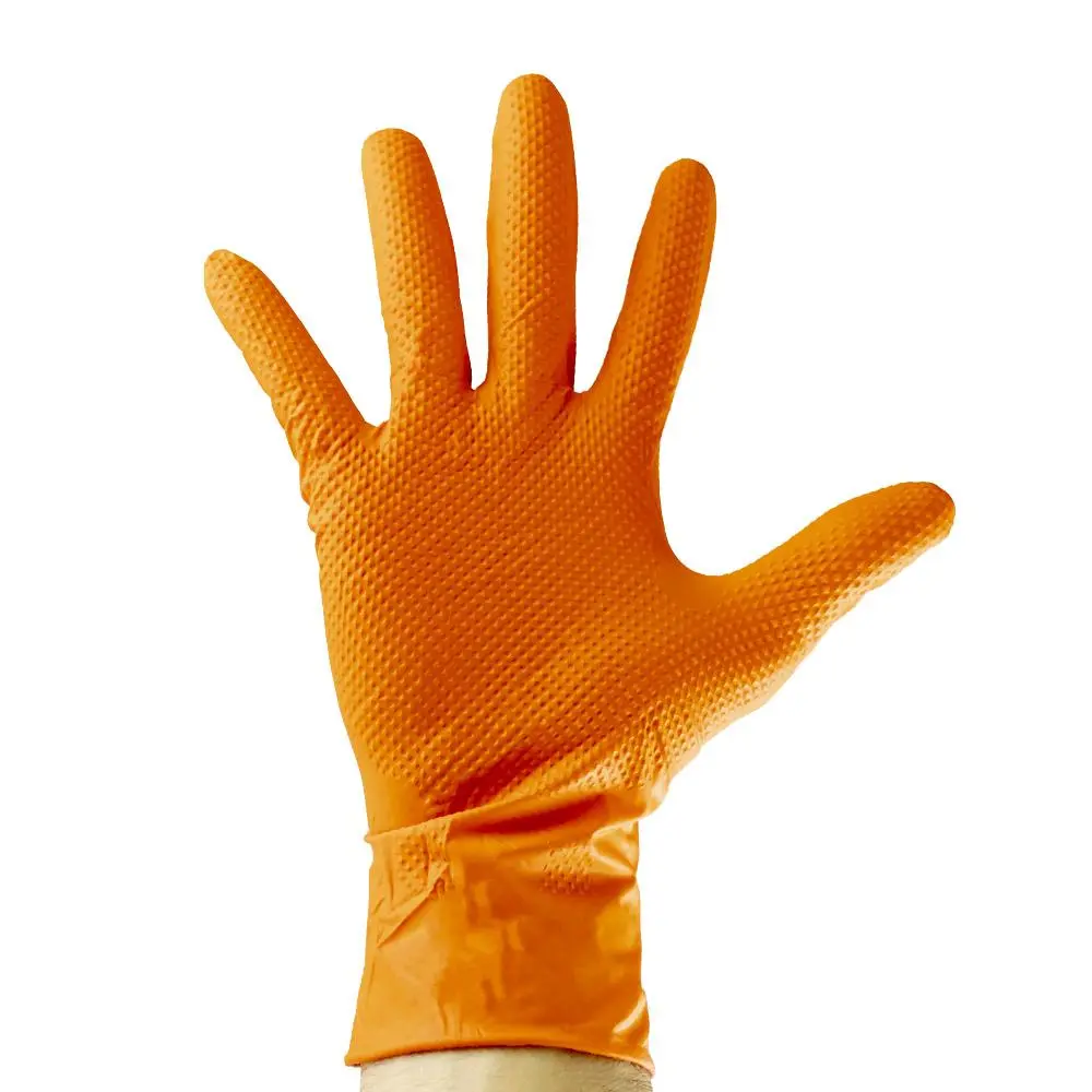 GUANTES NARANJAS DESECHABLES DE NIT