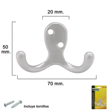 GANCHO DOBLE PLATA MATE PARA ATORNI