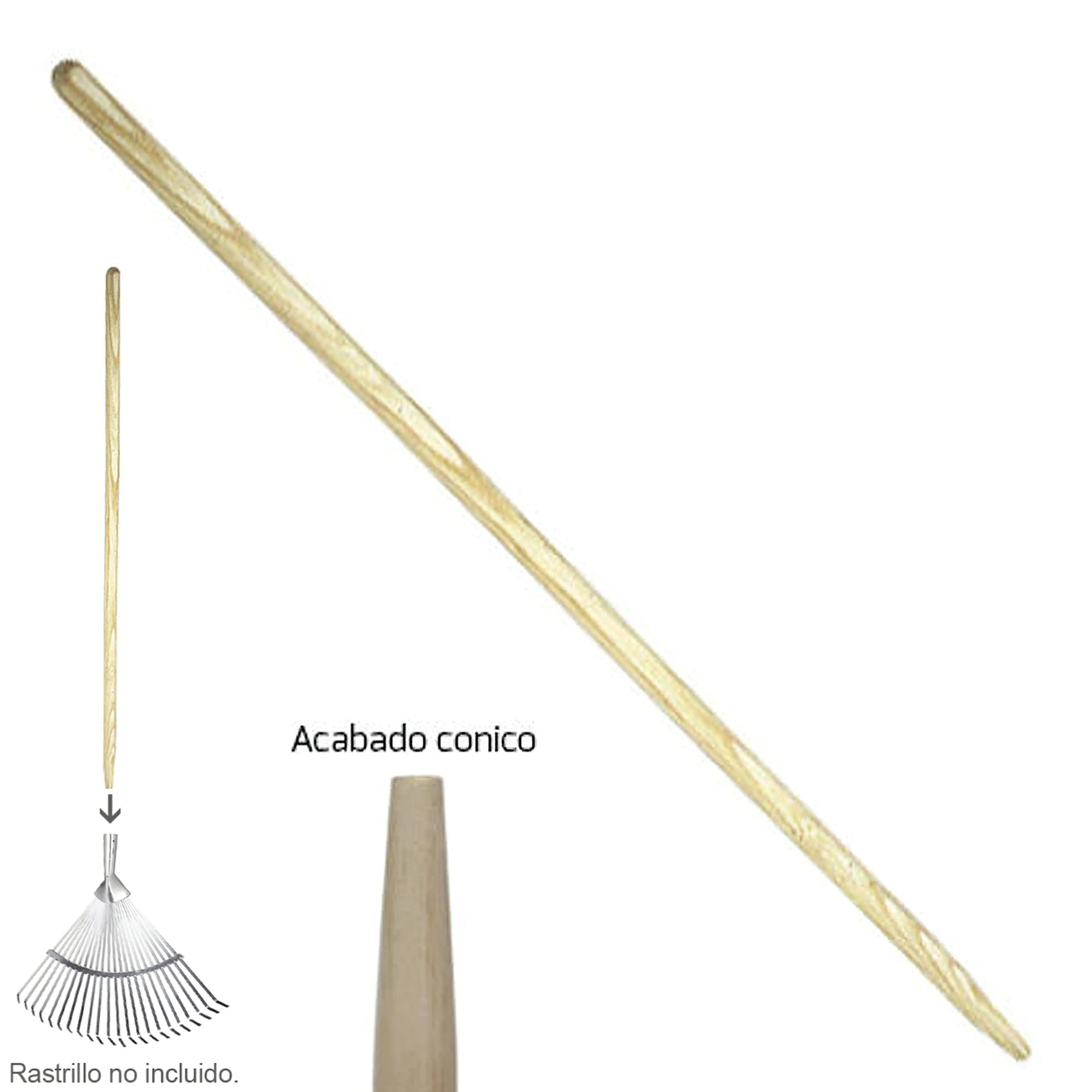 MANGO MADERA CONICO 1200X28 MM. RAS