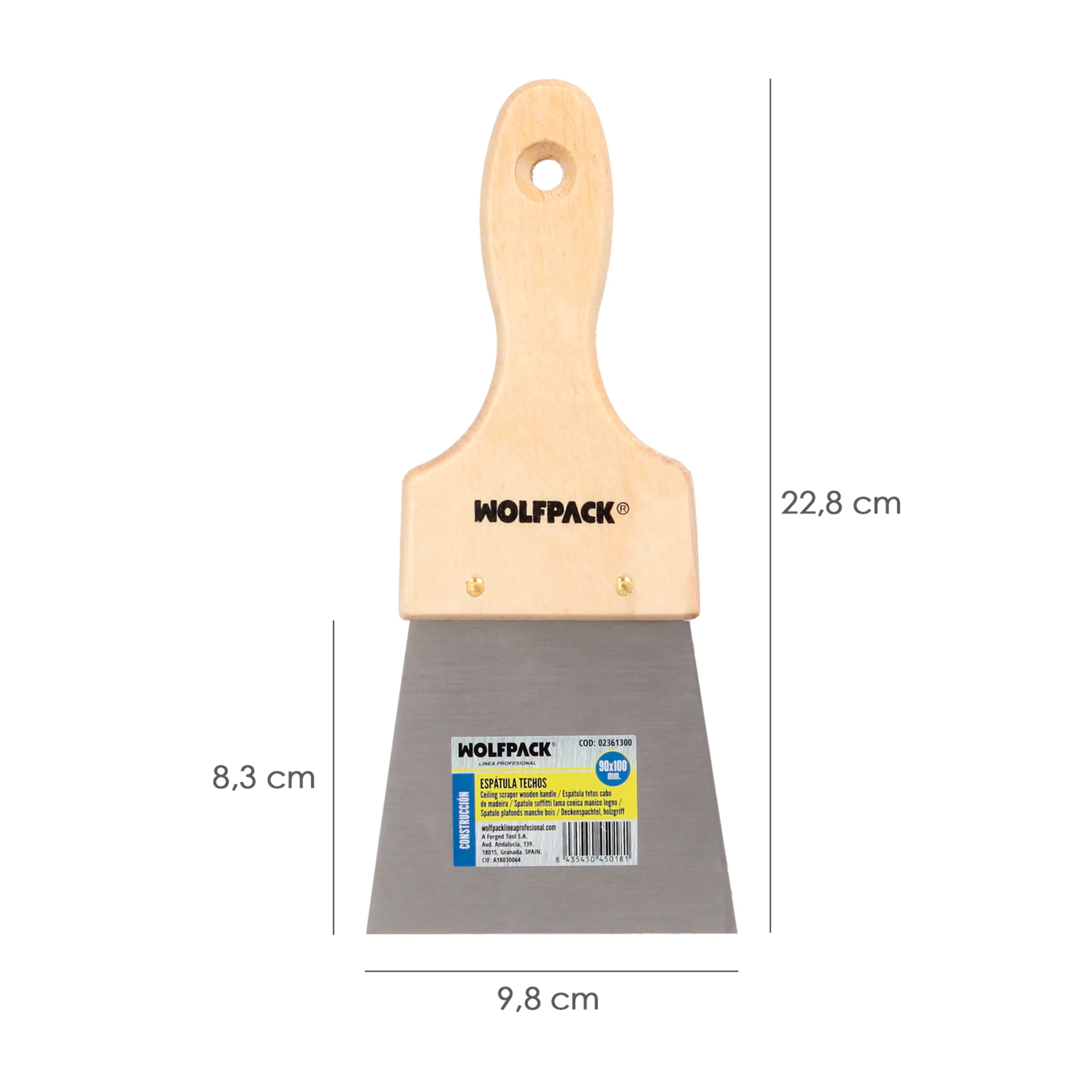 ESPATULA TECHOS HOJA 90X100 MM.