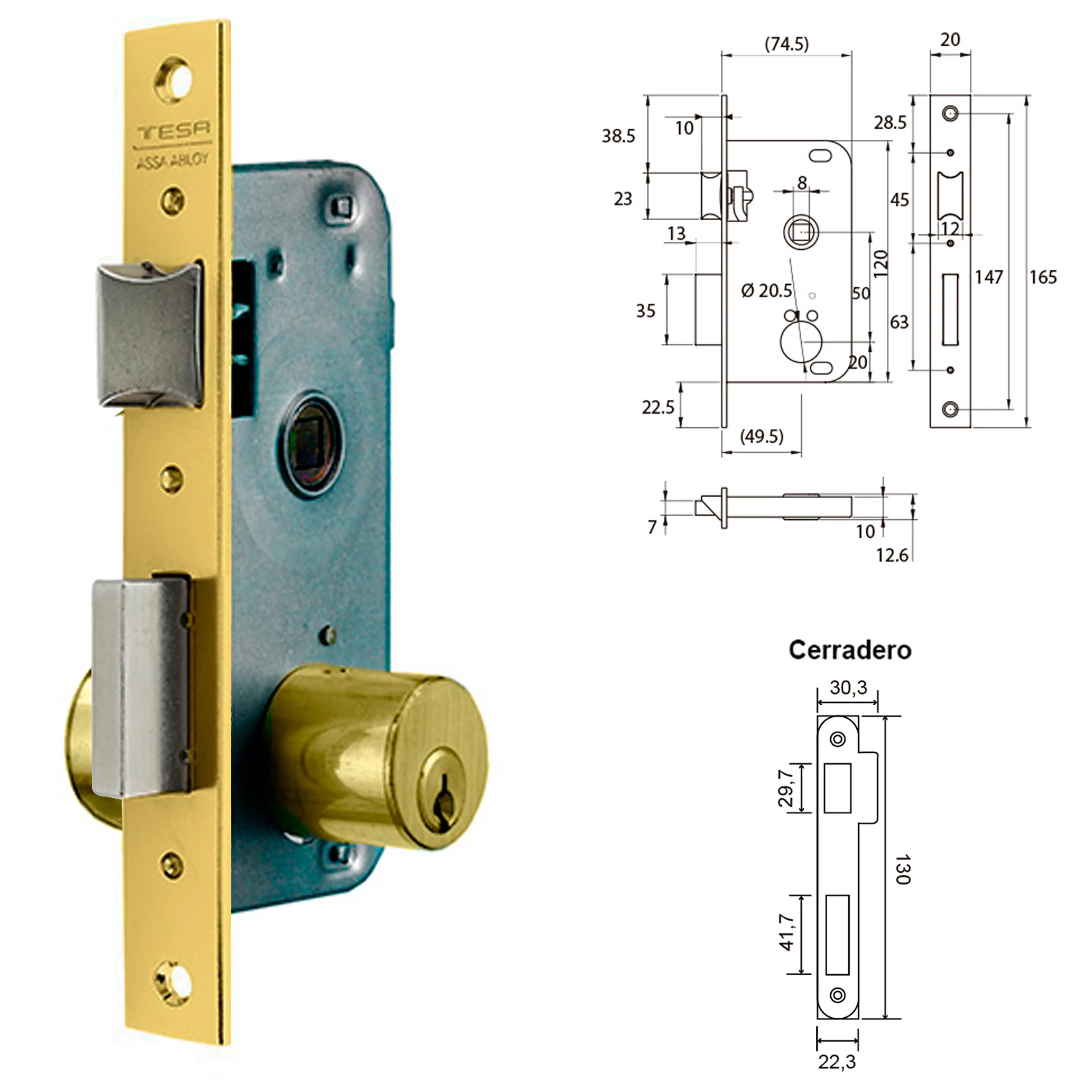 CERRADURA TESA 2000-HL/50