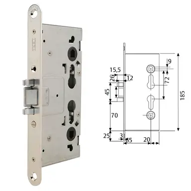 CERRADURA TESA CORTAFUEGO CF5E /50 
