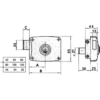 CERRADURA LINCE 5125A-BO/120 DERECH