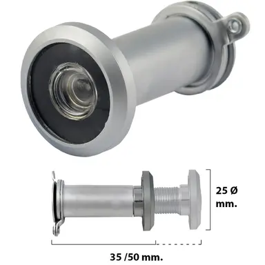 MIRILLA PUERTA 35-50 MM. PLATEADA M