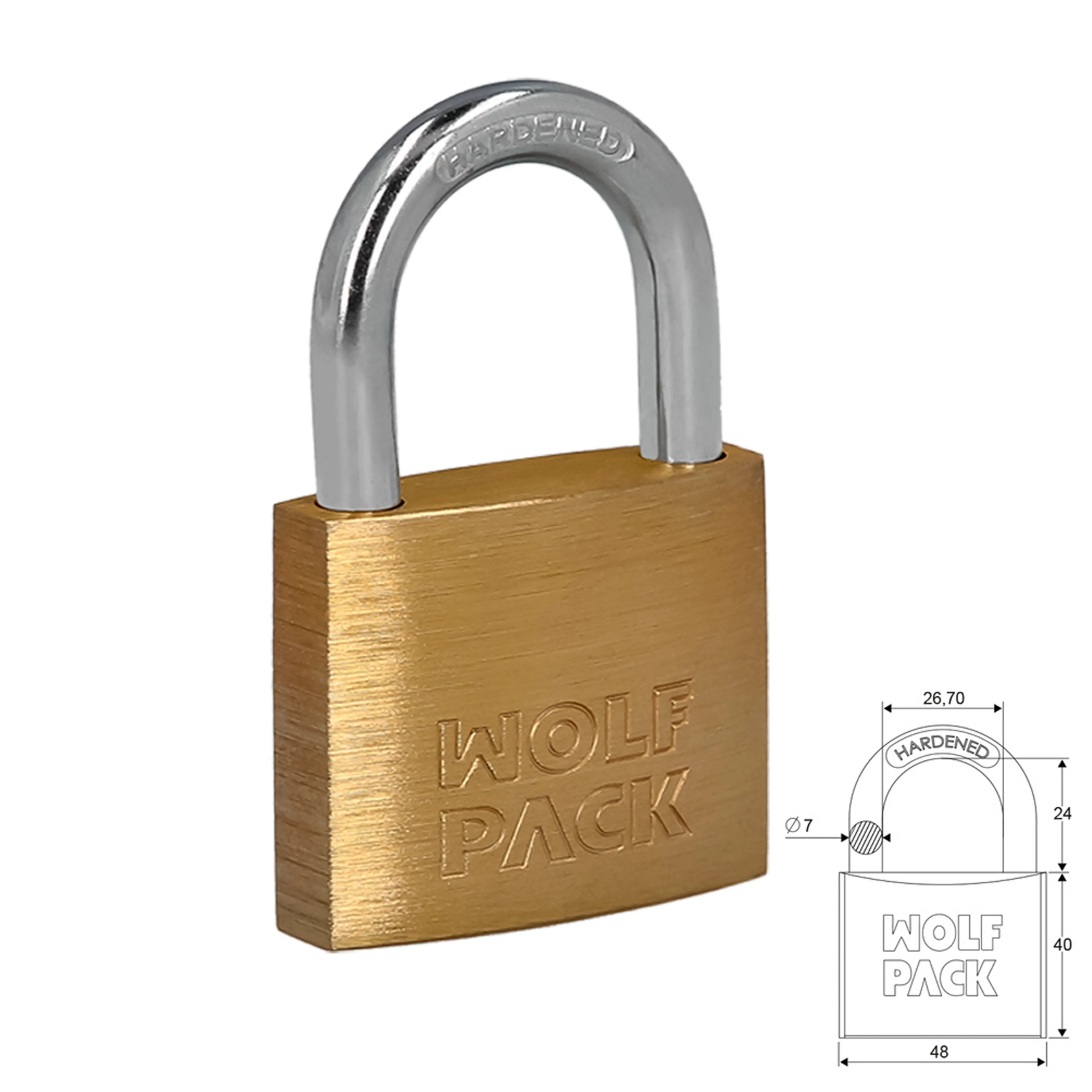 CANDADO LATON ARCO NORMAL  50 MM. P