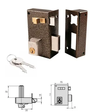 CERRADURA CVL 756A / 70 / HIERRO ES