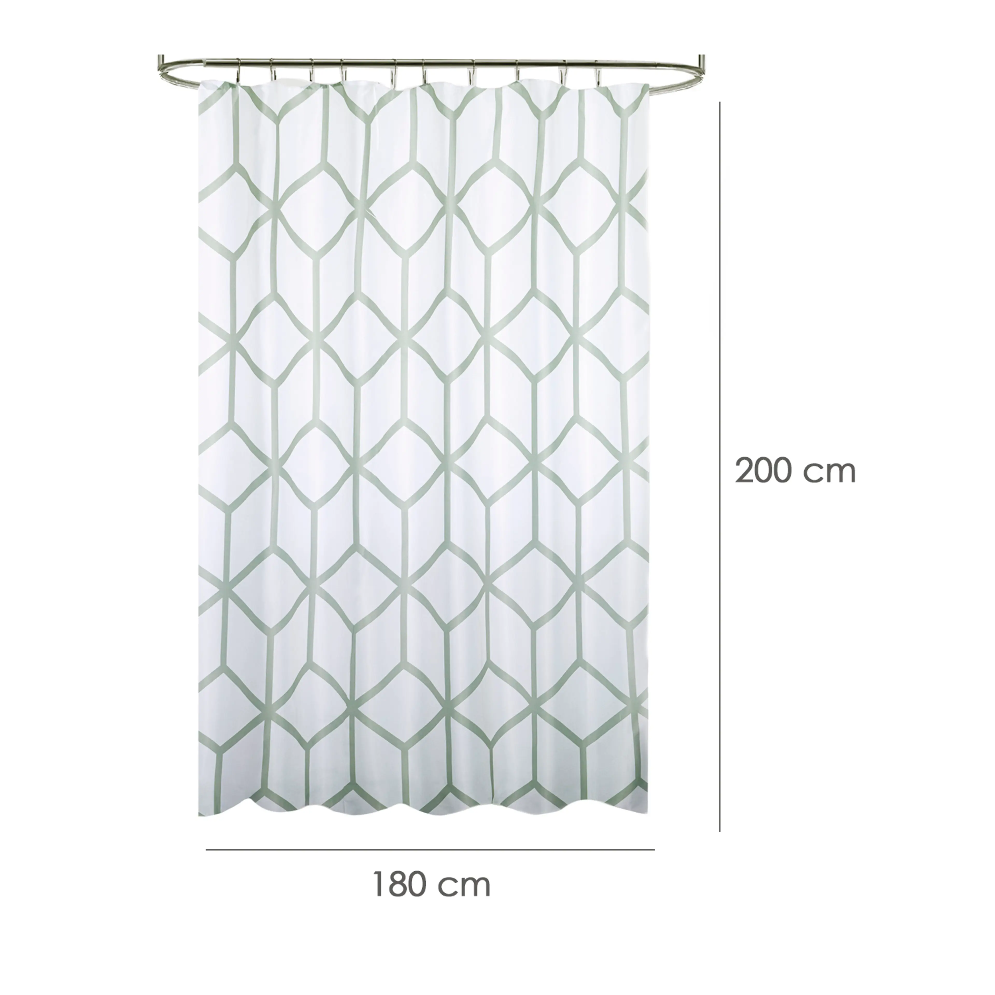 CORTINA DUCHA TELA GEOMETRICO 180 X