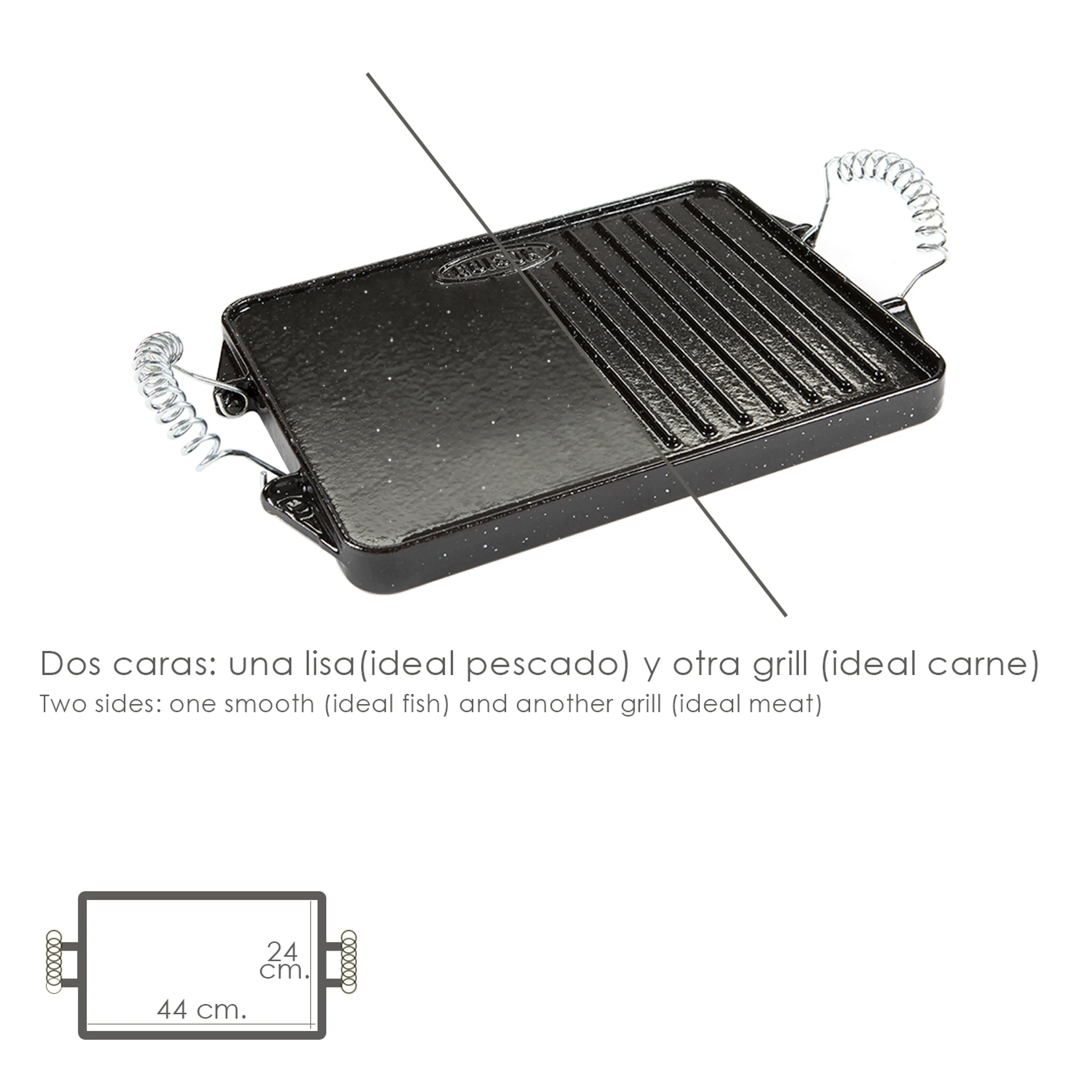 PLANCHA HIERRO FUNDIDO RECTANGULAR 